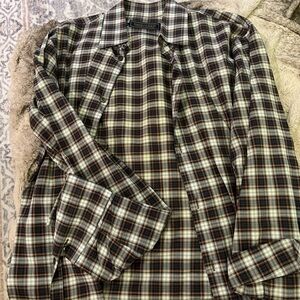 Dsquared checkered button down collared shirt with logo men’s IT 48